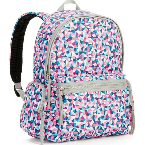 No Boundaries Backpack Dome Top Geometric Print 16 X 13 X 5 Padded Straps - Picture 1 of 3